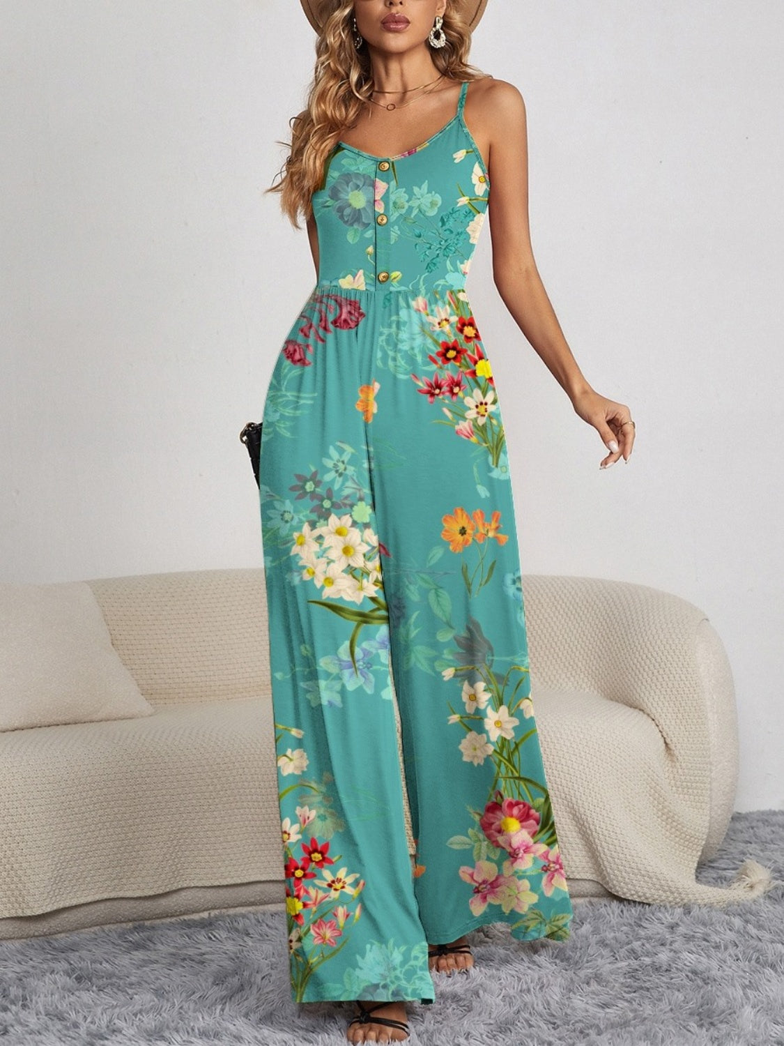 Floral Wide Leg Jumpsuit