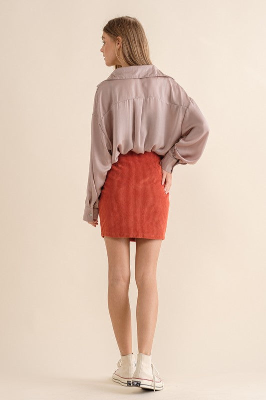 Satin Long Sleeve Blouse