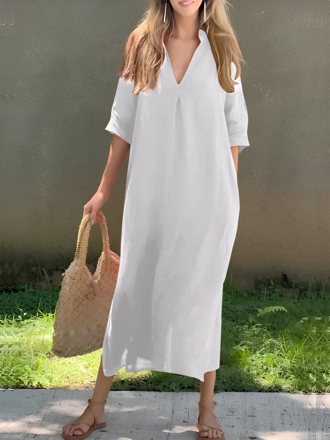 Half Sleeve Midi Dress