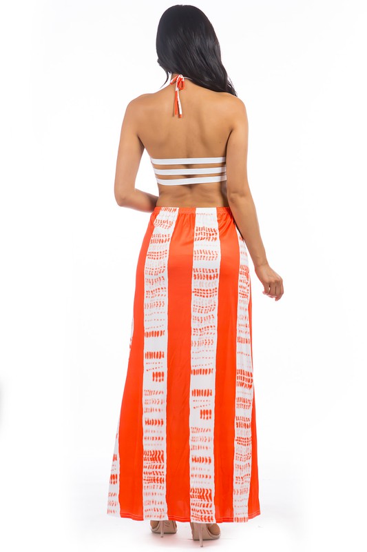 Summer Orange Maxi Dress