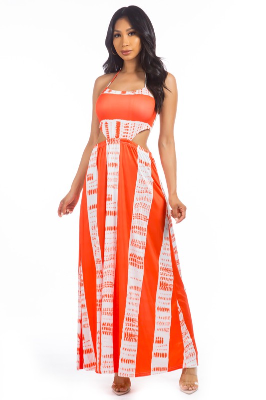 Summer Orange Maxi Dress