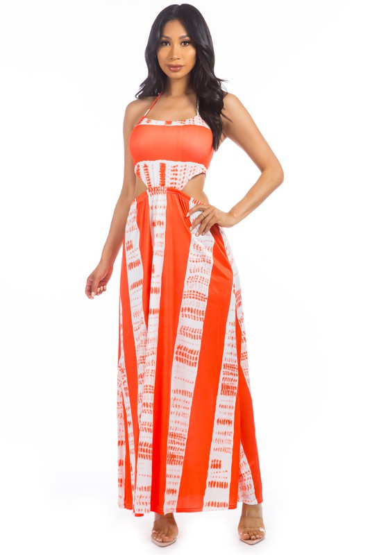 Summer Orange Maxi Dress