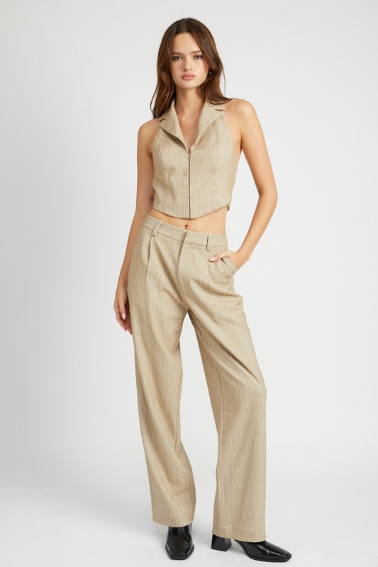 Pinstripe Vest Top