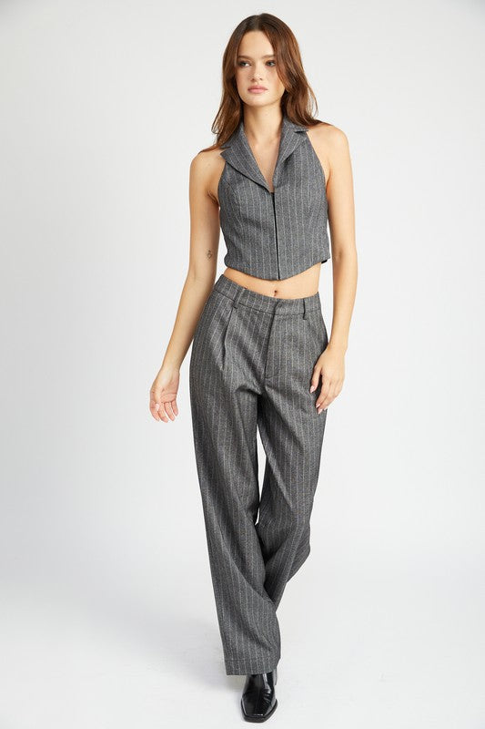 Pinstripe Vest Top