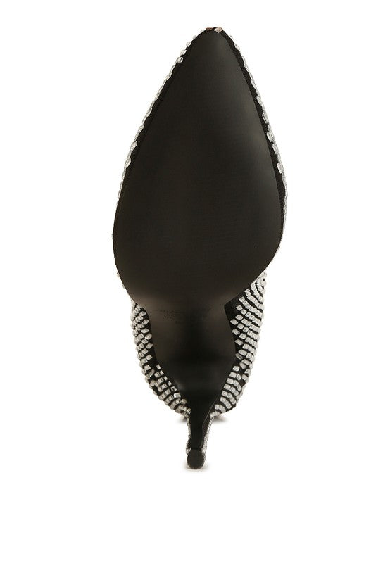 Fortunate Rhinestones Mesh Boots