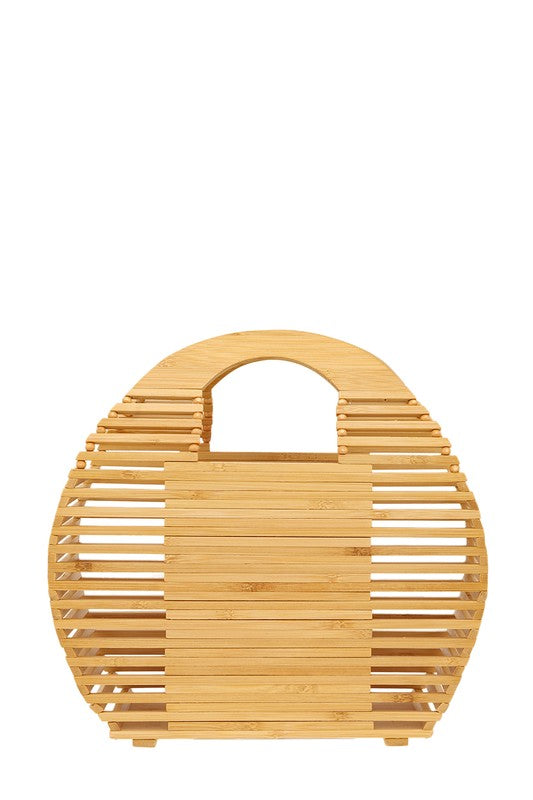 Bamboo Round Handbag