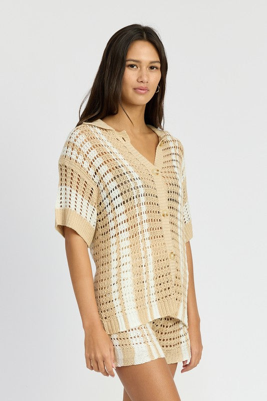 Button Up Crotchet Top