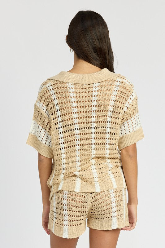 Button Up Crotchet Top