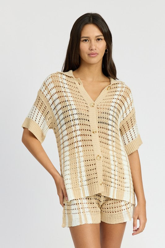Button Up Crotchet Top