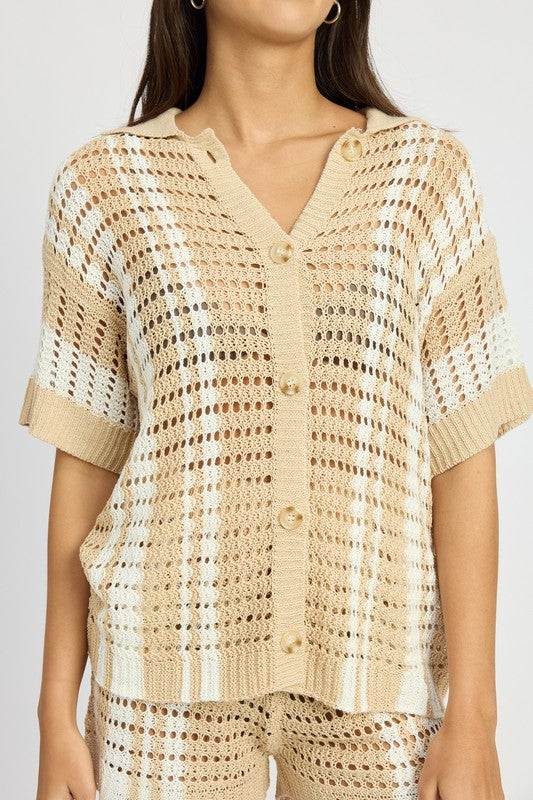 Button Up Crotchet Top