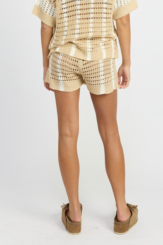 Striped Crotchet Shorts