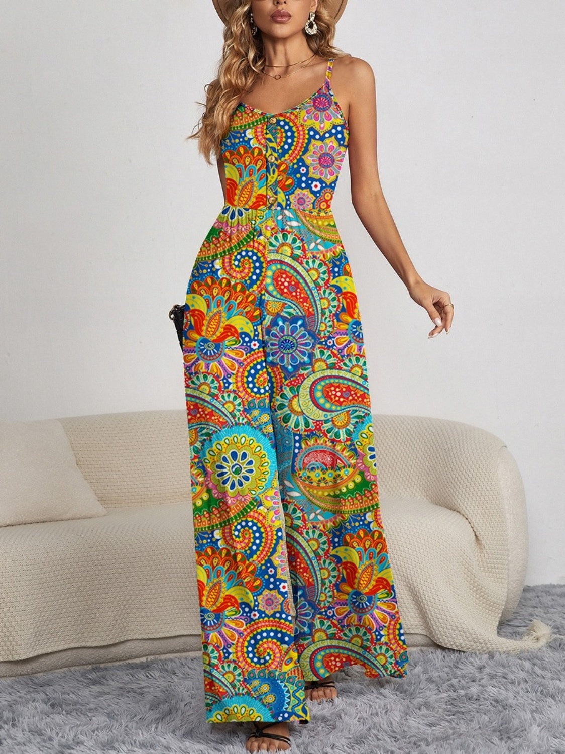 Floral Wide Leg Jumpsuit