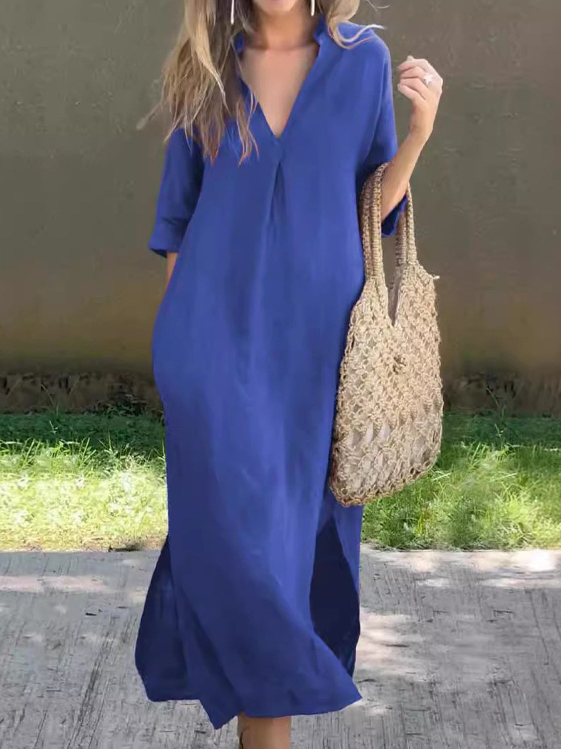 Half Sleeve Midi Dress