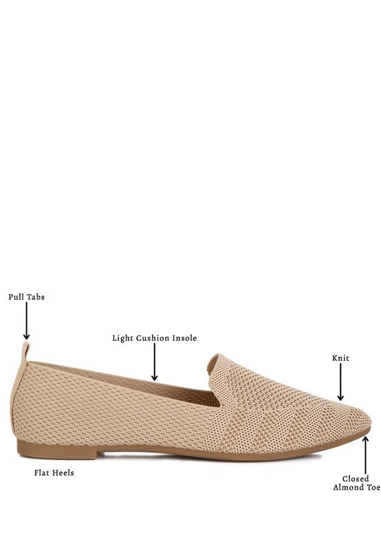 Knit Textile Solid Flats