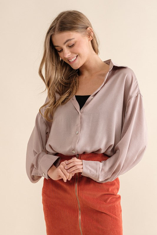 Satin Long Sleeve Blouse