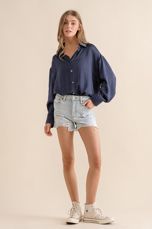 Satin Long Sleeve Blouse
