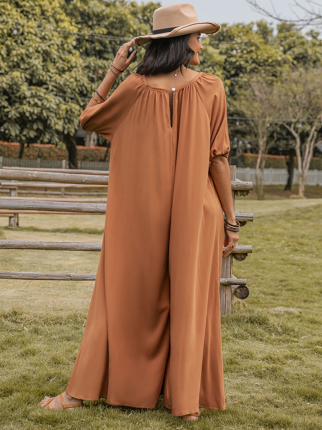 Scoop Neck Wide Leg Jumpsuit