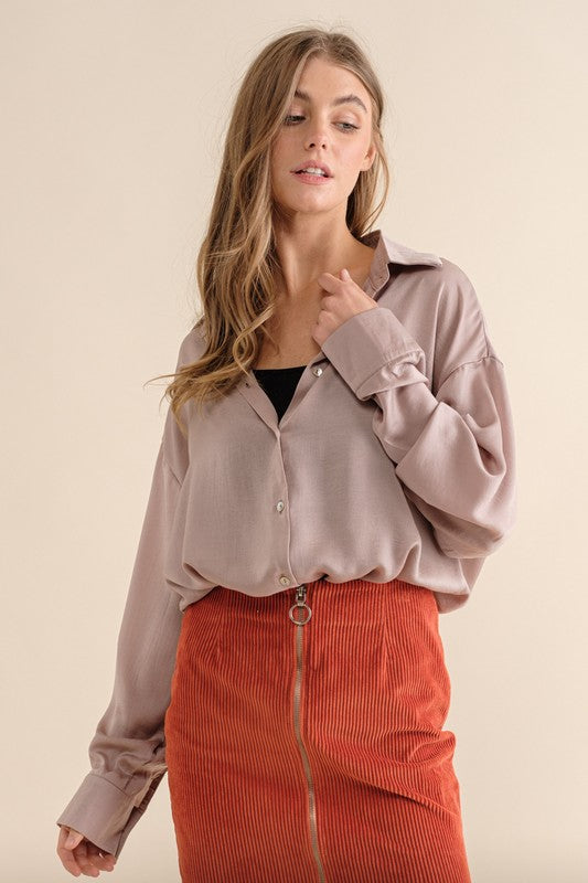 Satin Long Sleeve Blouse