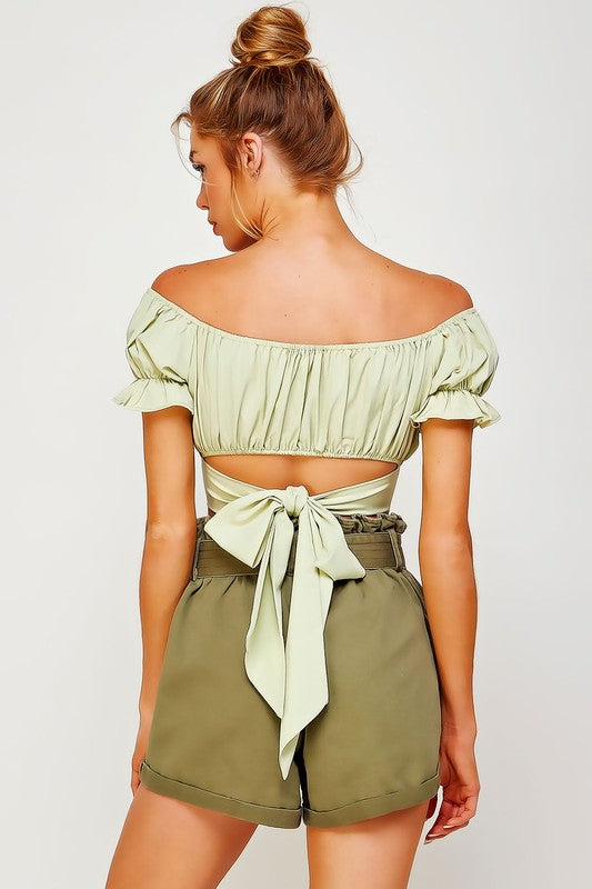 Off Shoulder Crop Top