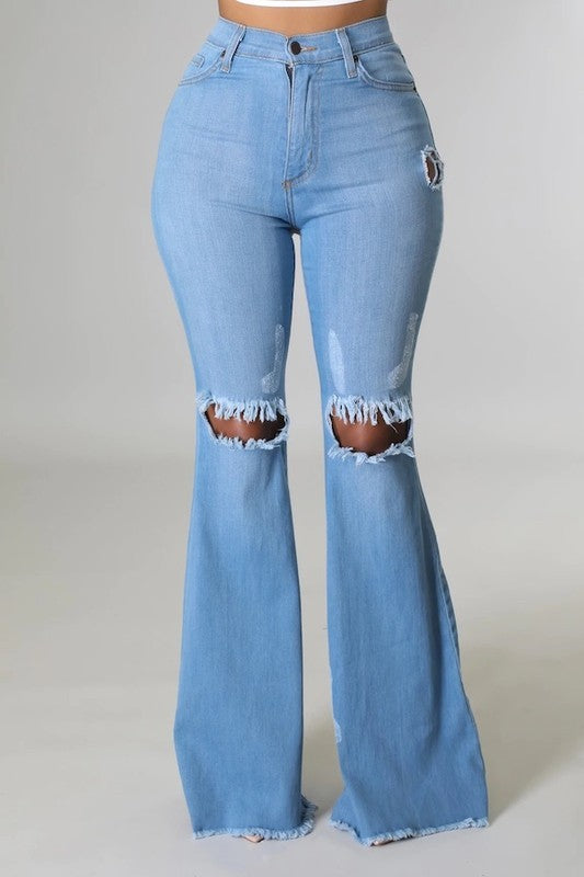 Knee Rip Medium Wash Jeans