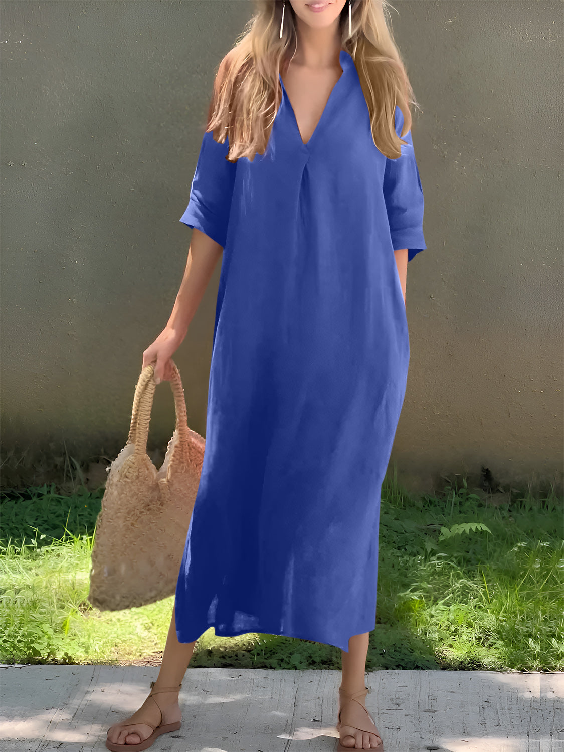 Half Sleeve Midi Dress