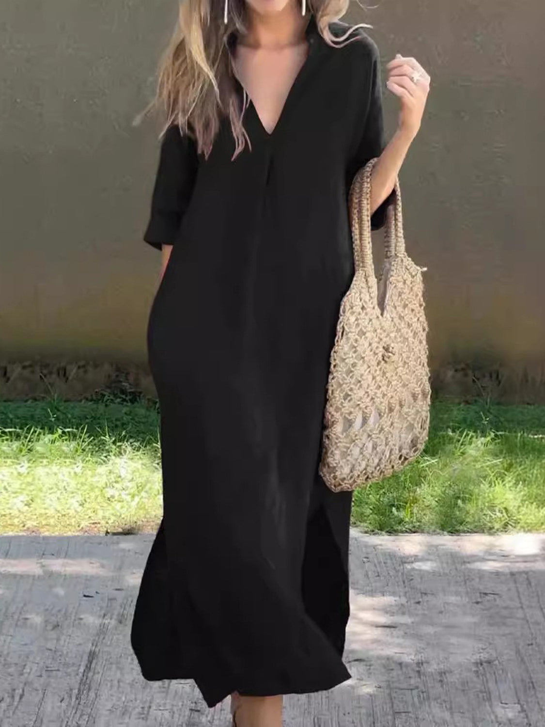 Half Sleeve Midi Dress
