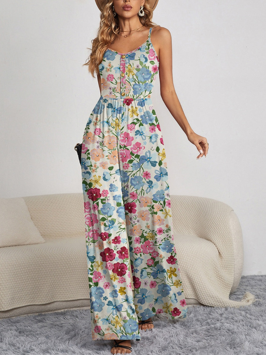 Floral Wide Leg Jumpsuit