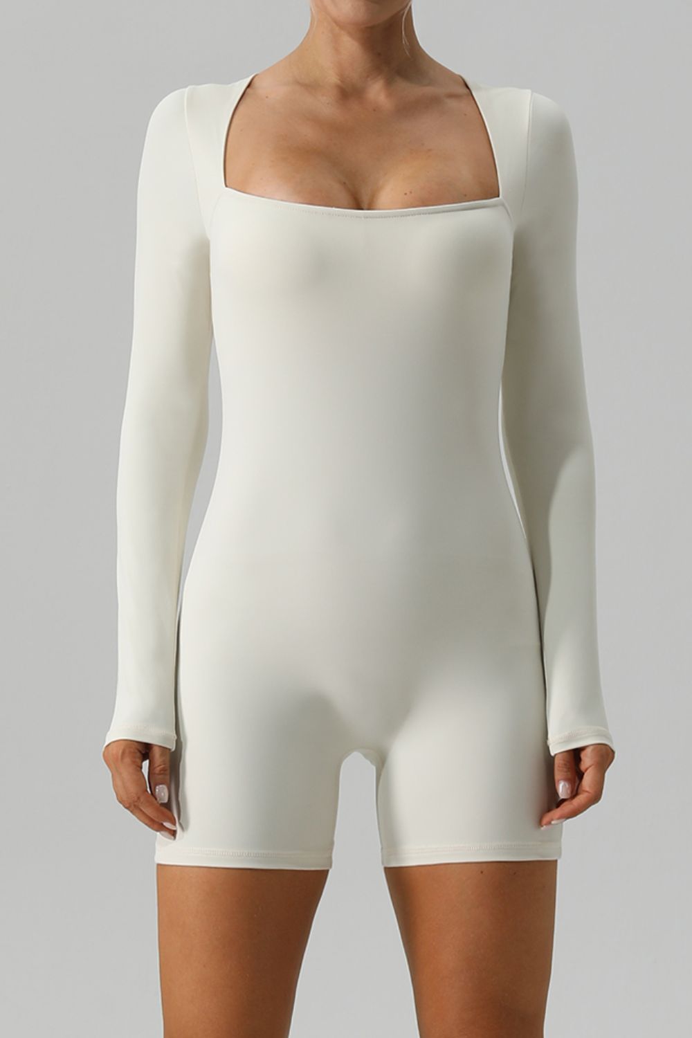 Square Long Sleeve Active Romper