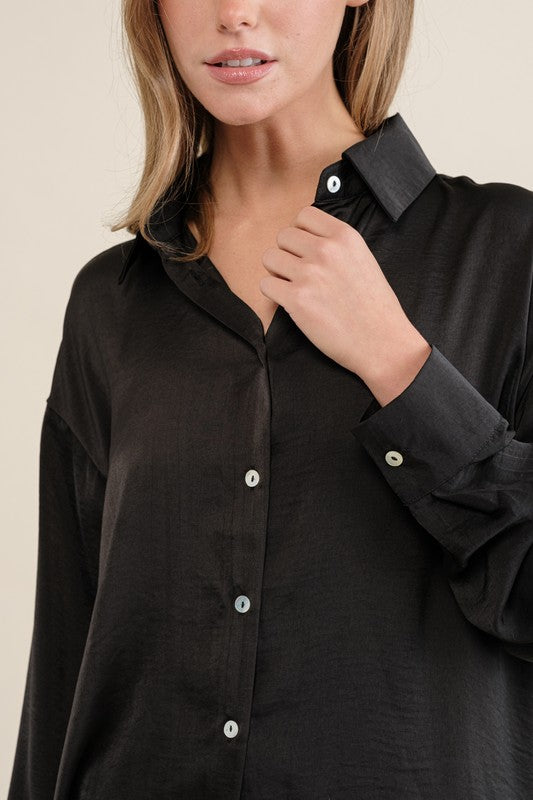 Satin Long Sleeve Blouse