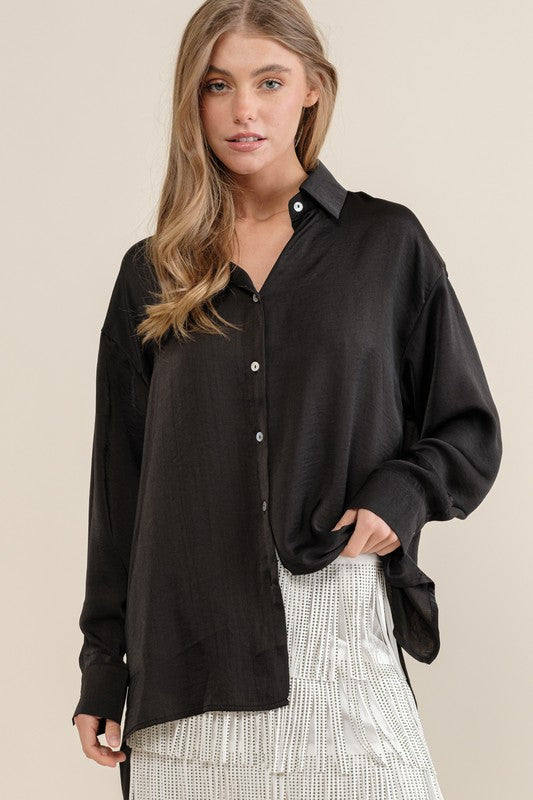 Satin Long Sleeve Blouse