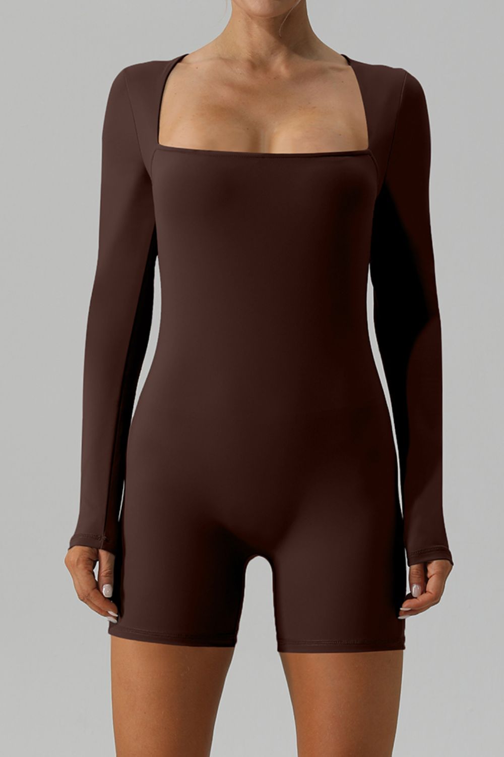 Square Long Sleeve Active Romper