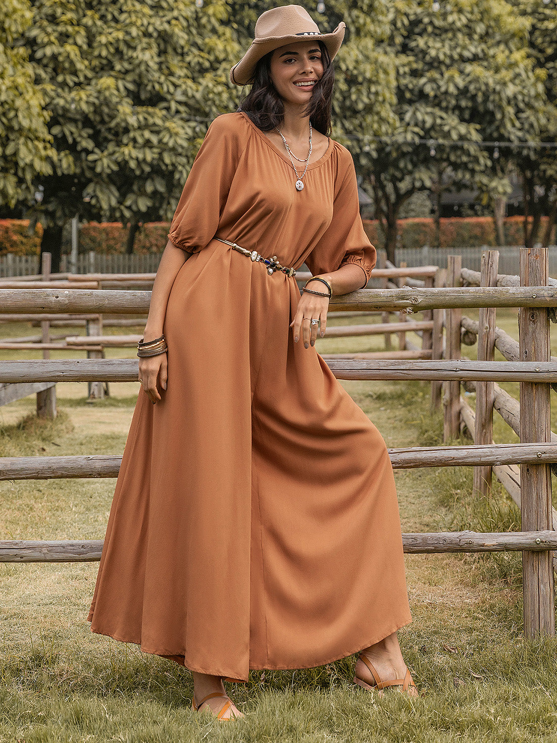Scoop Neck Wide Leg Jumpsuit