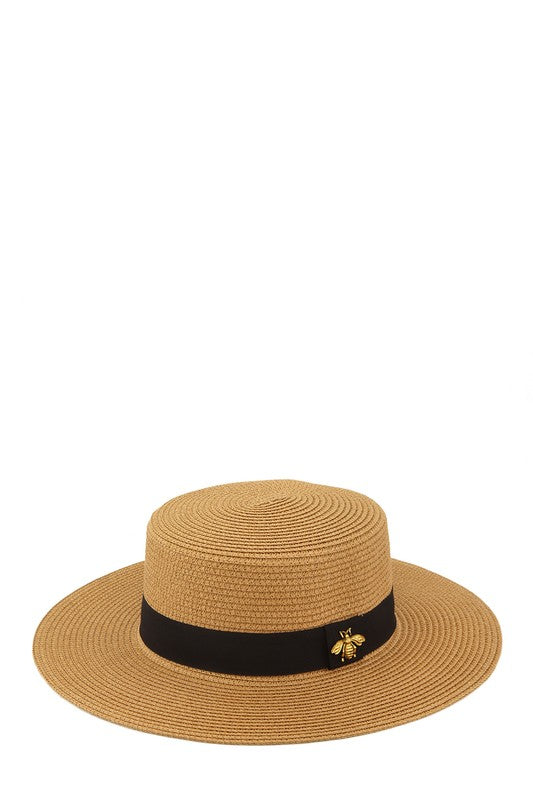 Bee Charm Straw Hat